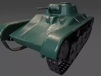 Tank WW2 Low-poly 3D model