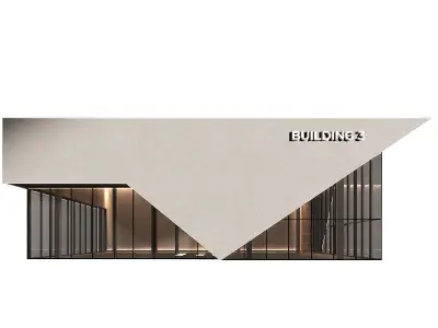 Commercial building 3 Exhibition salon Trade pavilion showroom 3D model