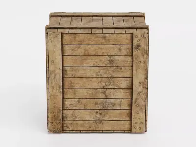 Wooden Crate V12 - Weathered Storage Box 3D model