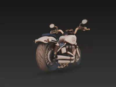 Stylized Motorcycle 3D Model - Detailed Vehicle for Rendering 3D print model