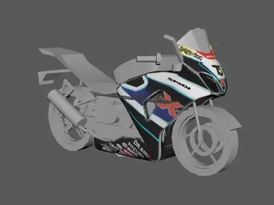 Suzuki superbike Low-poly 3D model