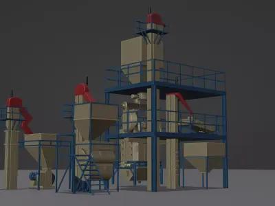 Feed Sanitization Full Machine Low-poly 3D model