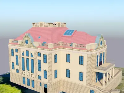 Villa Josef Thyssen Low-poly 3D model