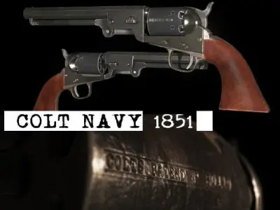 Colt Navy 1851 Low-poly 3D model purchase