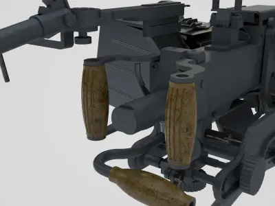 DSHK Machine Gun  with inner part 3D model