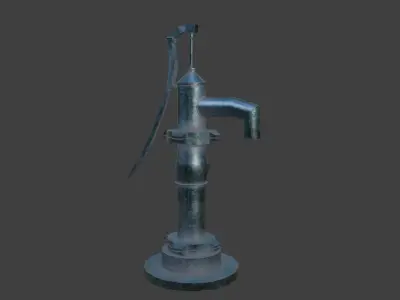 Water Hand Pump Lowpoly 3D Model Free Free low-poly 3D model