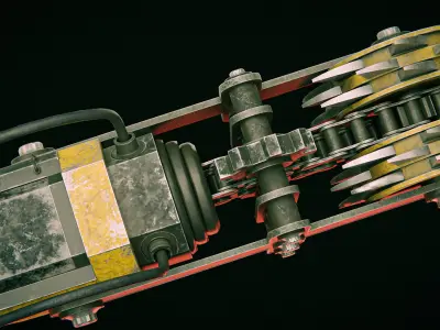 Construction cutter machine Low-poly 3D model