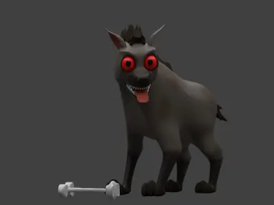 Hyna animal Low-poly 3D model