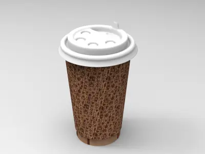 3d coffee cup  Low-poly 3D model