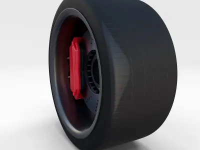 Full Tesla Roadster Wheel 3D model