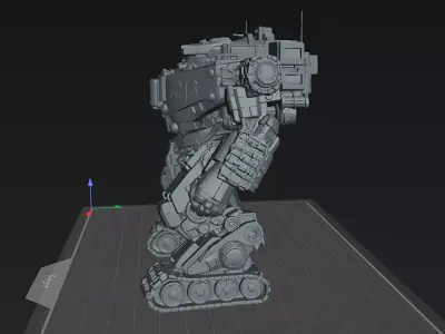 Heavy Military Mech Walker Tank STL 3D Print Robot Model 3D print model