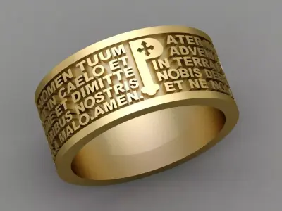 Antique Religious Ring 3D print model