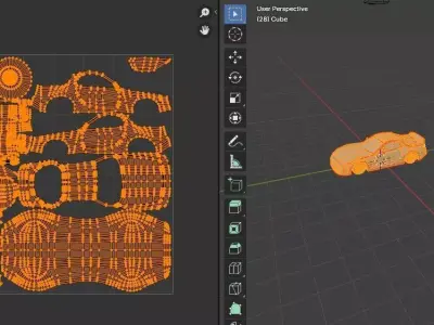 Low Poly Stylized Super Car vehicle Game ready FBX OBJ Low-poly 3D model