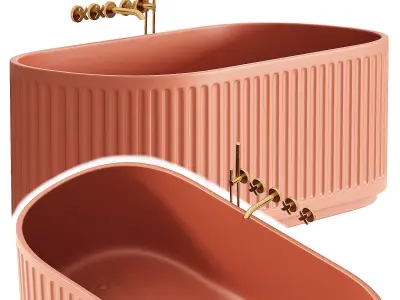Sereno Terracotta Concrete Freestanding 3D model