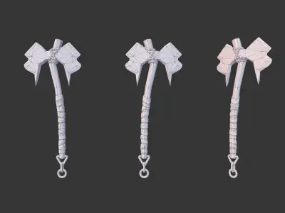 Axe Pack C Low-poly 3D model