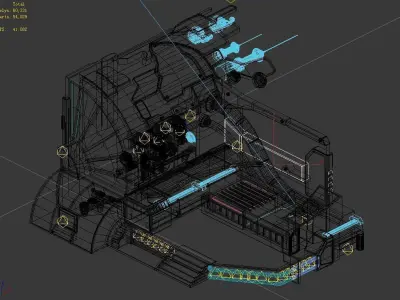 Spaceship - interior wall 05 3D model