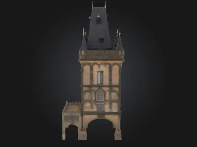 Gothic Tower Architecture  A Soaring Symbol of Dark Elegance 3D model