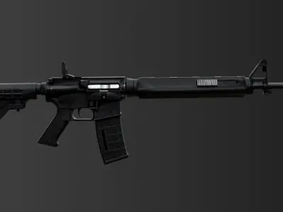 M4A1 RIS High detail Low-poly 3D model Low-poly 3D model