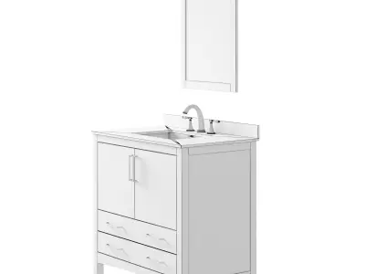 OVE Bellezzo 36 Combo White Vanity 3D model