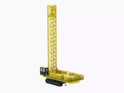 Drill Rig Mining D6420 Simplified Low-poly 3D model