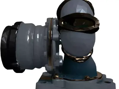 Realistic Turbocharger 3D Model Low-poly 3D model
