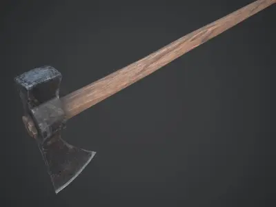 Medieval Battle Axe Low-poly 3D model purchase