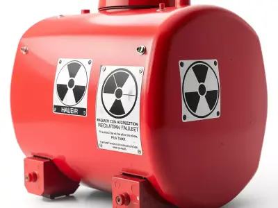 Industrial Hazard Tank model pack with warning labels Low-poly 3D model