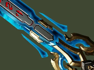 Crystal Storm Blade Low-poly 3D model