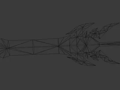 Futuristic Sword Low-poly 3D model 5