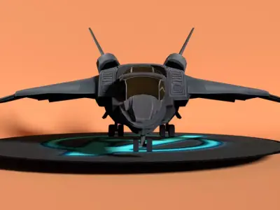 Low poly Quinn jet 3d model Low-poly 3D model