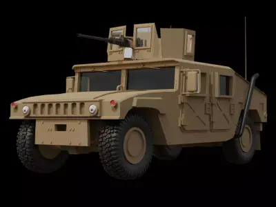 Humvee US Textured V2 3D model