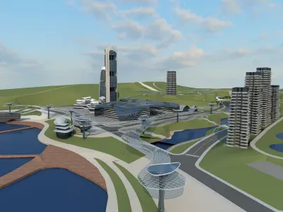 Futuristic Skyscraper 1 3D model