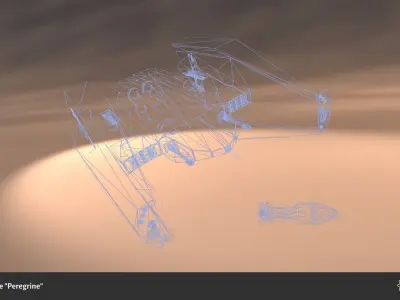 Spaceship Drone Peregrine Low-poly 3D model