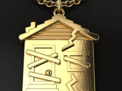 Trap House Necklace Pendant 3D print model