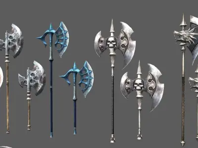 Axe Heavy All Low-poly 3D model