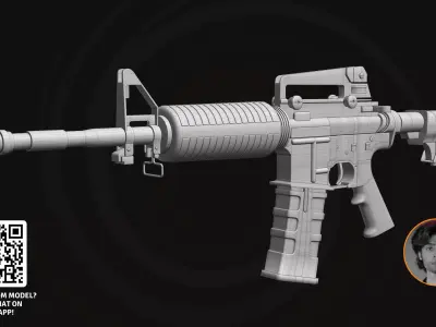 Assault Rifle M4 Tactical - 3D Model Military Firearm 3D model