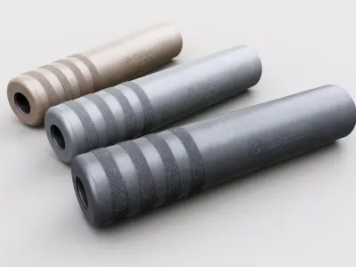 Elite Iron Windtalker AMF 408 CheyTac Suppressor Low-poly 3D model