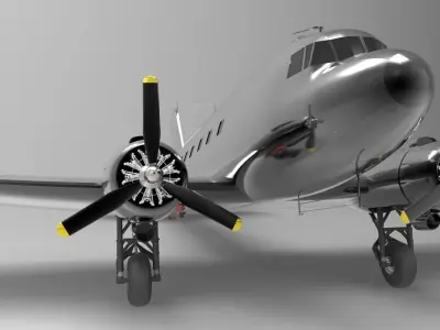 Douglas DC-3 Free 3D model