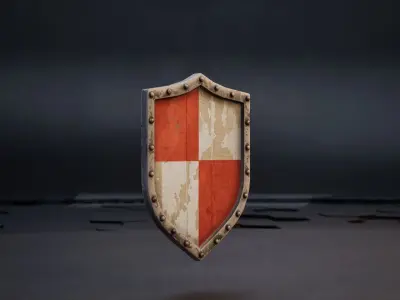 Medieval shield pack Low-poly 3D model purchase