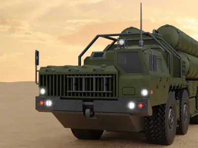 SAM Mobile Missile Launcher 3 of 3 Low-poly 3D model