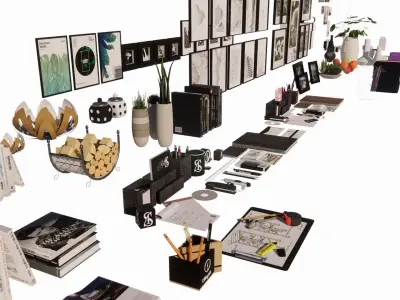 Accessories decoration interior 3d model Part 2 3D model