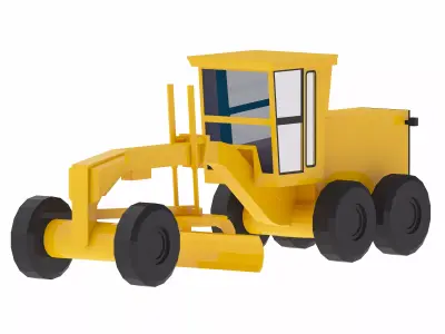 Grader Construction 240K Simplified Low-poly 3D model