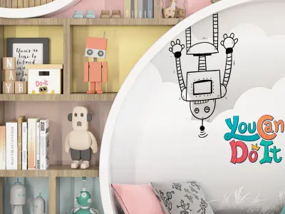 toys and furniture set Low-poly 3D model 6
