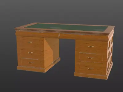Desk 19th century  Low-poly 3D model