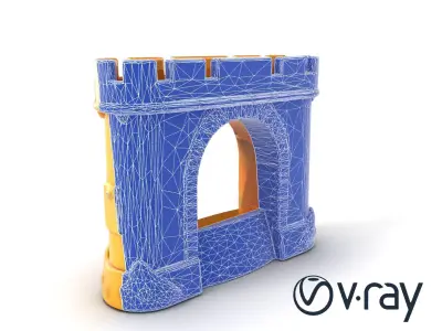Underwater Castle Archway model pack Low-poly 3D model