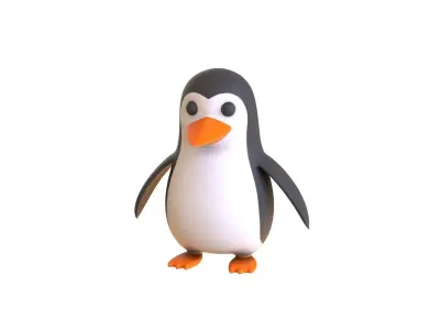 Cartoon Penguin v007 Low-poly 3D model