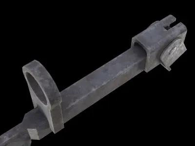 Old german improvised Ersatz Bayonet  Low-poly 3D model