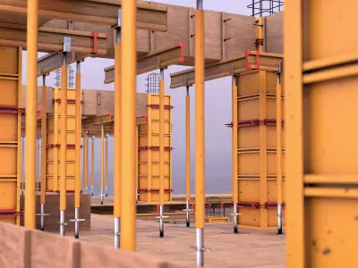 Formwork Modular 3D Assets For Construction Industry 3D model