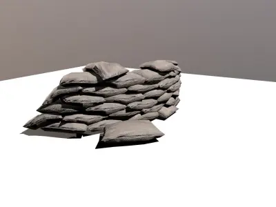 sand bag  Low-poly 3D model