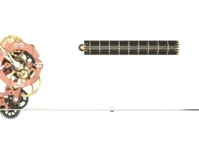 Wooden Clock with Gravity Escapement 3D model